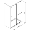Душевая дверь TERMINUS АЛЬБА 01, 1DS140х220C, 140 см, стекло прозрачное, профиль хром