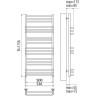 Полотенцесушитель электрический TERMINUS СОРЕНТО П18 500x1156, ТЭН HT-1 300W, левый/правый