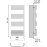 Полотенцесушитель электрический TERMINUS ВИКТОРИЯ П22 500x1196, ТЭН HT-1 300W, левый/правый