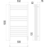 Полотенцесушитель TERMINUS АВРОРА П12 500х1000 sensor quick touch