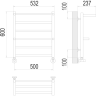 Полотенцесушитель TERMINUS АВРОРА с 2-мя полками П6 500x600